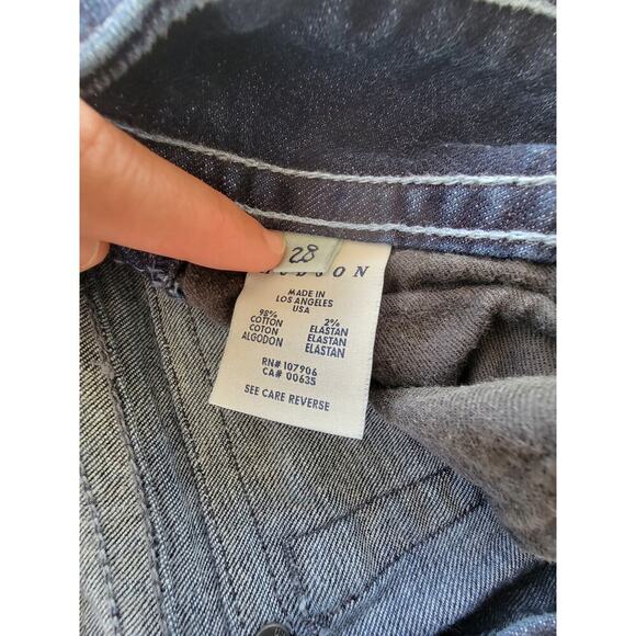 Hudson Signature Bootcut Flare Dark‎ Wash Y2K Low-Mid Rise Denim Jeans Size 28 - Picture 4 of 9